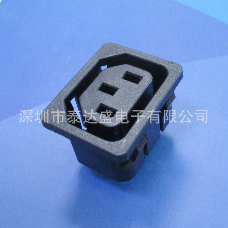 28*36黑色面板品字尾电源座 稳压器逆变器C13器具插座 DB-14-M-3