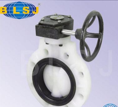 供应PVDF蜗轮式/手柄式蝶阀D371X-6S塑料蝶阀(图)