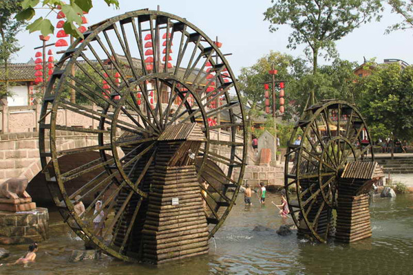 济宁园艺景观水车/老牛车水车