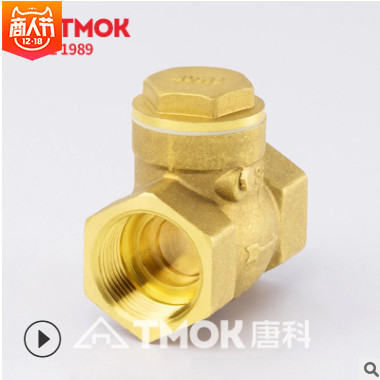 唐科阀门 黄铜卧式止回阀dn25 内丝单向挡板止回阀 源头厂家直销