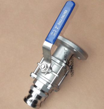 球阀带快速接头 316L 不锈钢一端法兰一端快速接头球阀图1