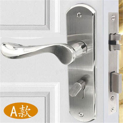 正宗304不锈钢门锁 锁具室内木门卫生间卧室房门锁门把手厂家直销