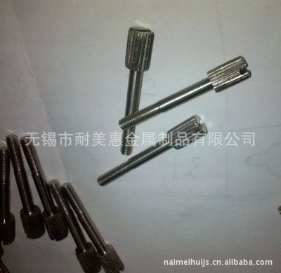 厂家生产开槽一字压花滚花手拧螺钉