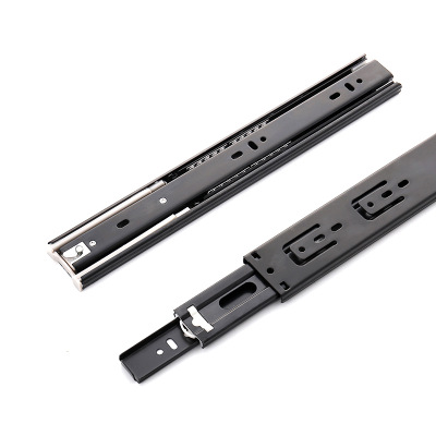 4510自锁阻尼带缓冲静音三节轨抽屉滑轨轨道加厚滑道批发家具五金图1