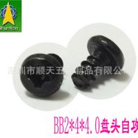 现货供应 盘头平尾 自攻螺钉 铁加硬黑锌 电子电器螺丝 BB2*4*4.0