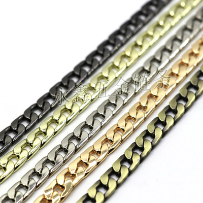 现货成品链高档韩国7mm扁链包包链条配件金属包链包带金属包带子