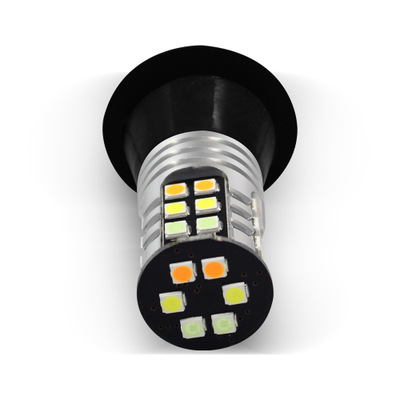 汽车led三色一体转向灯带日行灯3030 30SMD高亮解码行车灯1156T20