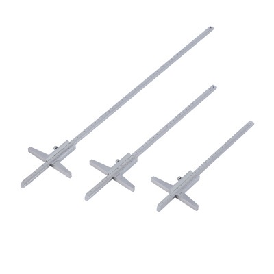 供应开式闭式深度尺 游标深度尺量具深度游标卡尺 高精度表面镀铬