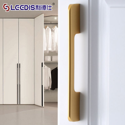 厂家直销现代简约铝合金柜门把手美式黑色鞋柜衣柜橱柜加长门拉手