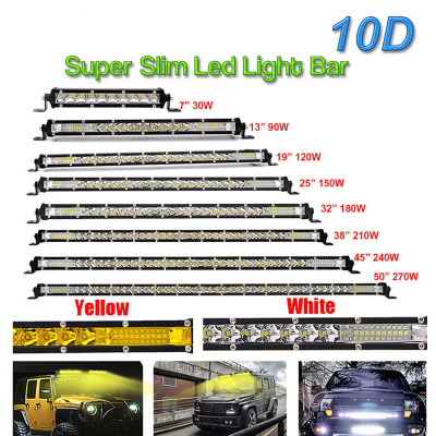 新款超薄单排LED长条灯混合光越野车汽车改装进气格栅牌照灯