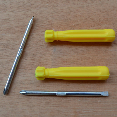 厂家直供 黄色带铁件小工具 二用小起子螺丝刀 4.8*12