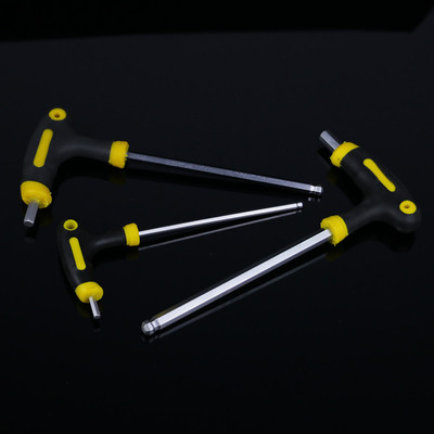 厂家公制铬钒钢2.5-10双色柄加长T型内六方棒拐杖球头内六角扳手