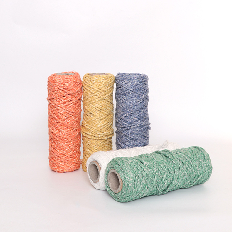 厂家直供批发多色摩擦纺纱 合股拖把纱 0.8S涤纶棉摩擦纺纱线批发
