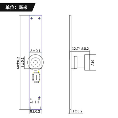 泓嘉影像厂家OV9712/720P高清安卓广角120°广告机USB摄像头模组
