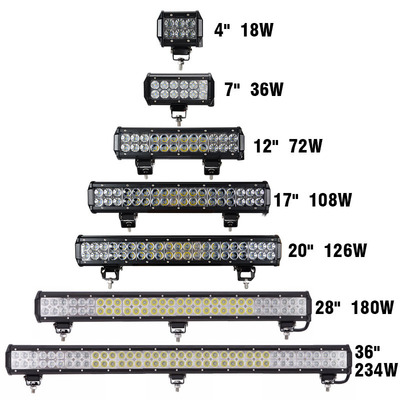 跨境爆款汽车LED长条灯17-20寸双排led汽车工作灯越野车改装灯