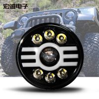 加工定制圆形双目灯高亮led汽车大灯带天使圈前照灯越野改装车灯
