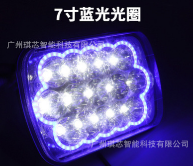 清仓特价 汽车LED工作灯 7寸方15灯45W汽车改装 有无带光圈检修灯