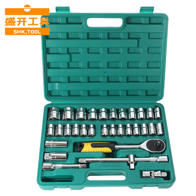 厂家供应32件套汽修维修汽车套筒扳手组套棘轮快速扳手组合