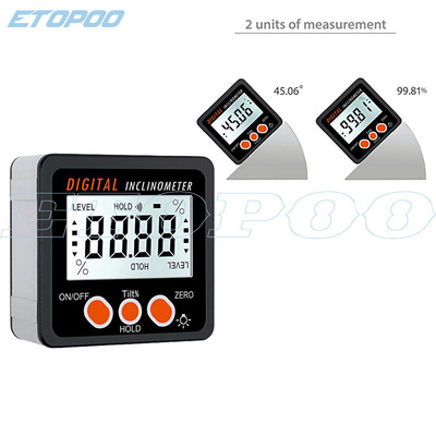Etopoo爆款 4*90 0.1度 数显倾角盒 角度仪 迷你数显倾角仪 强磁