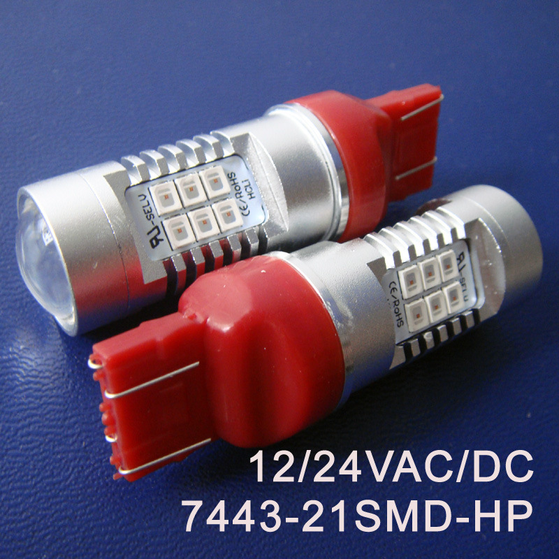 高品质大功率 10W 12/24VAC/DC W21/5W T20 7443 led灯泡 刹车灯