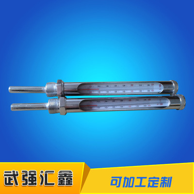 供应 金属套玻璃温度计 工业用金属套温度计 空调管螺纹温度计