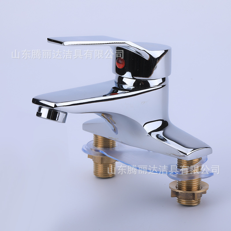 厂家直销 合金雅思二联 铜双孔冷热水龙头 洗手盆洗脸盆水龙头
