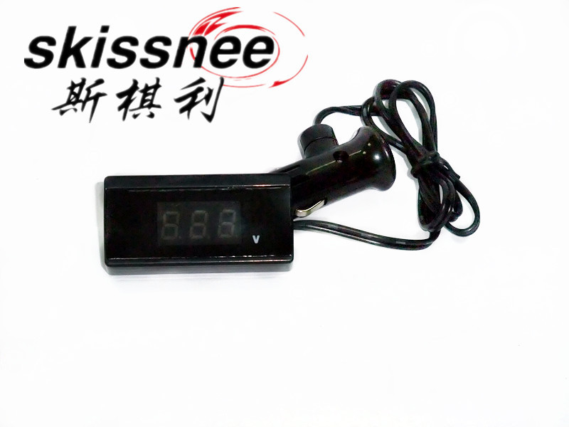 汽车车用电压表电压计电瓶电压带双面胶 带线
