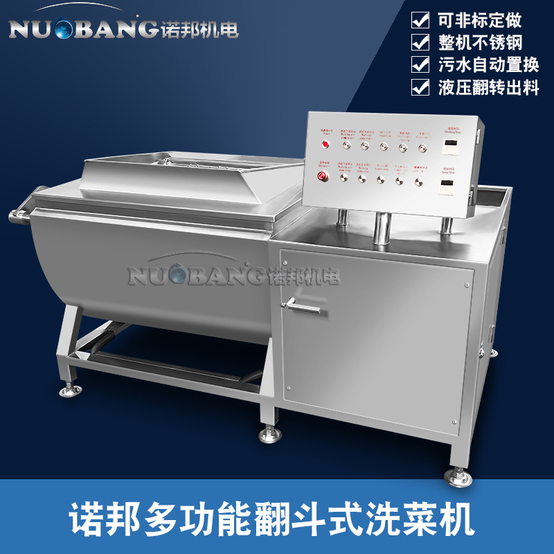 现货销售小型果蔬清洗机 鲜切蔬菜清洗 全自动翻斗式气泡洗菜机