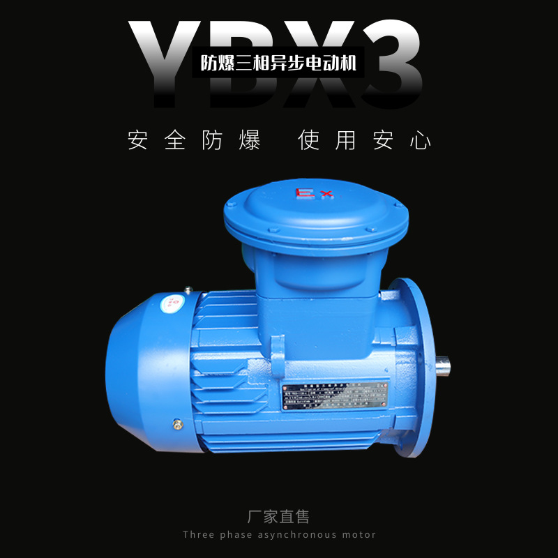 厂家产地直发三相异步YBX3防爆电机63-355机座4极BT4粉尘隔爆马达
