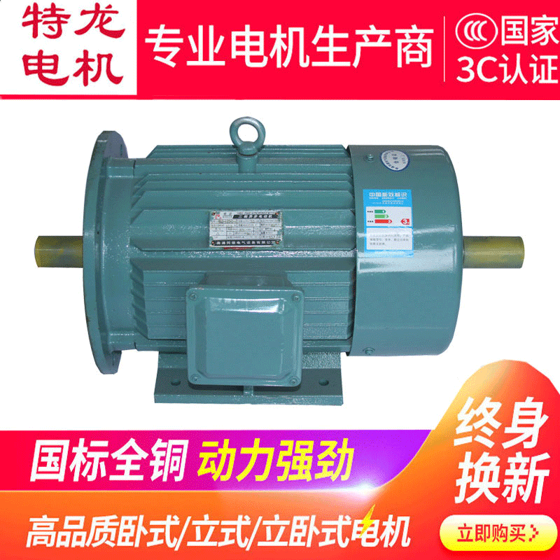 特配双出轴电机1.1/2.2/3/4/5.5/7/11/15/18.5KW三相异步电动机图1