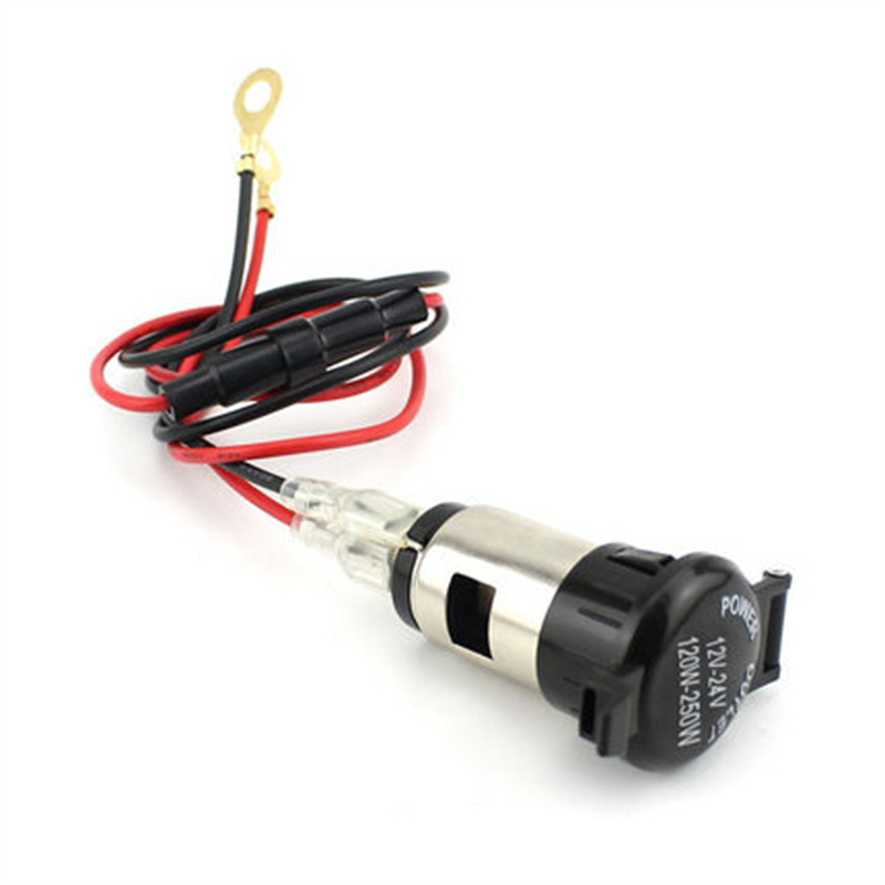 汽车载改装点烟器插座电源插座摩托车防水点烟器母座车充座12-24V