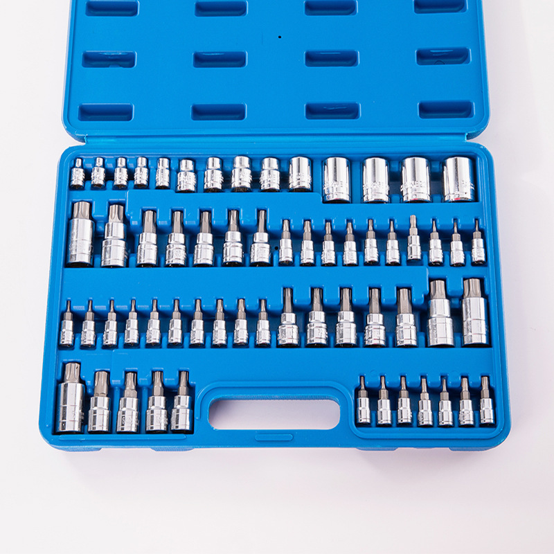 60件套内六角内六花十二角梅花批头旋具压批短套筒套装汽修专用