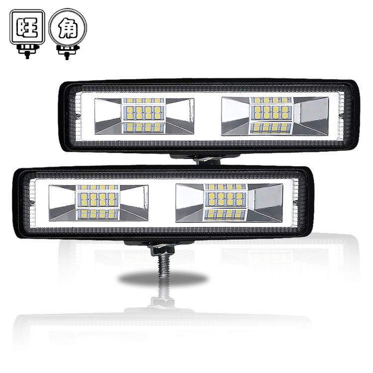 厂家批发汽车LED工作灯12V/24V一字形6英寸16灯 48W 改装辅助射灯