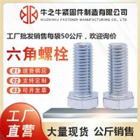 镀锌六角螺栓 镀锌螺丝 半牙全牙加长白锌 蓝白锌 外六角螺丝