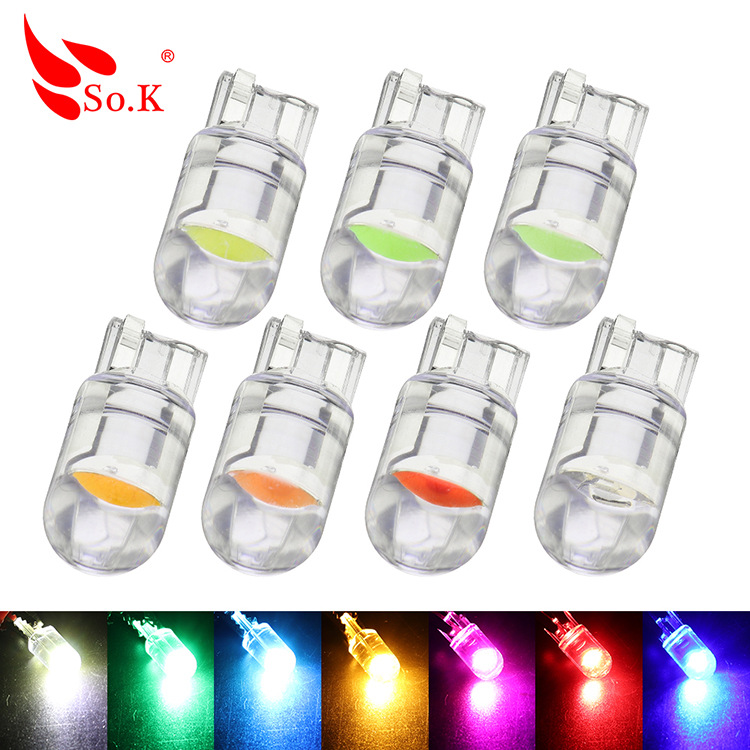 SO.K t10示宽灯cob 1smd透明汽车灯泡改装led车灯牌照灯阅读灯