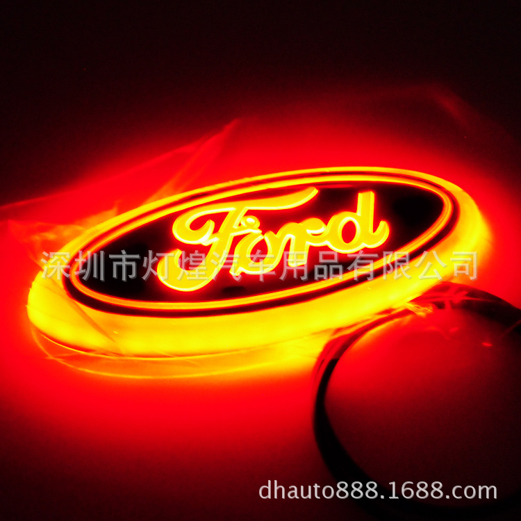 车标灯4D适用于福特车标灯福克斯 蒙迪欧冷光标LED尾灯后标车标灯