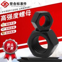 高强度螺母厂家 8.8级10.9级12.9级六角螺丝帽 碳钢氧化发黑螺母