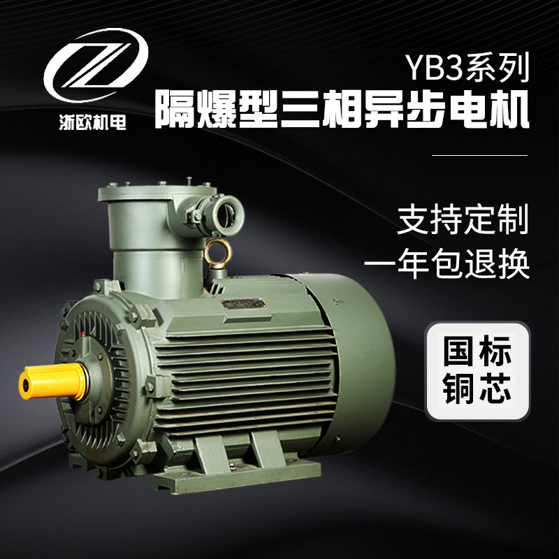 三相异步隔爆电机YB3系列0.75-250KW6级防爆电机BT4国标铜线电机