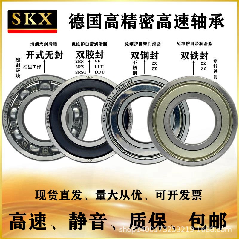 德国SKX高速轴承 6200 6201 6202 6203 6204 6205 6206 62 07 2RS1