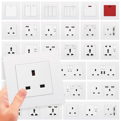 13a英式插座带开关 86型外贸阻燃PC面板方脚三孔英规英标开关插座图3