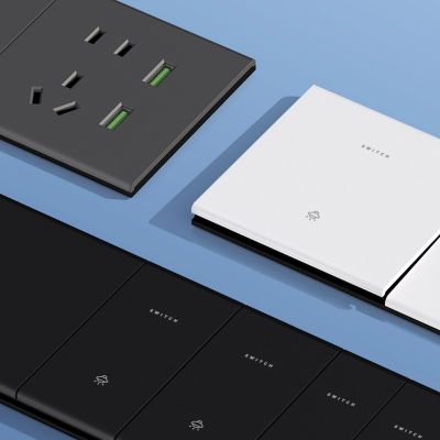 国际电工白色86型暗装墙壁开关插座面板家用肤感一开5五孔USB电源图4