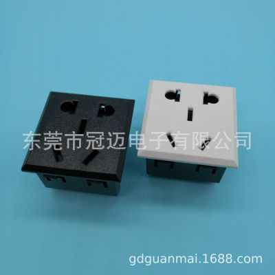 FT-001 五孔插座 锁螺丝式接线 黑 白色 移动电源模块 排插 中规图1