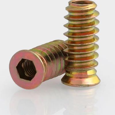 镀彩锌内六沉头内外牙螺母/家具预埋带垫带介实木铁螺帽M6M8M10图5