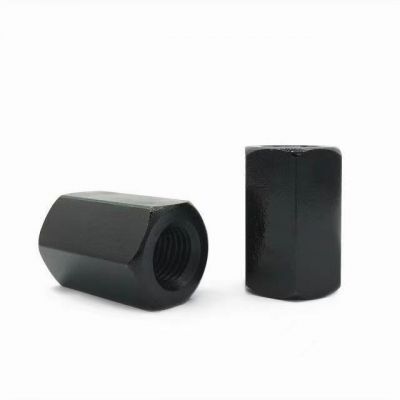 M6M8M10M12高强度加长加厚六角螺帽/8级发黑对接螺帽连接接头螺母图5