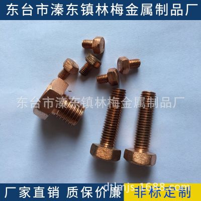 正宗T2紫铜外六角M12*16/20/25/30/35/40/80螺母垫片非标定制图3