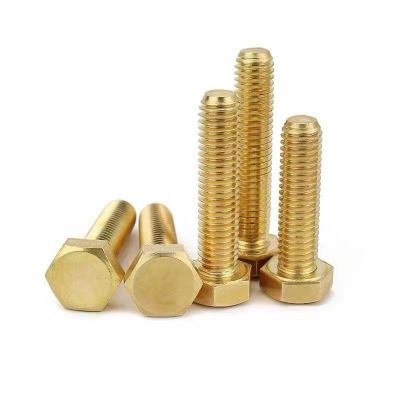 厂家批发黄铜六角螺栓铜螺丝 铜六角加长螺栓铜螺丝钉非标定 制M4图2