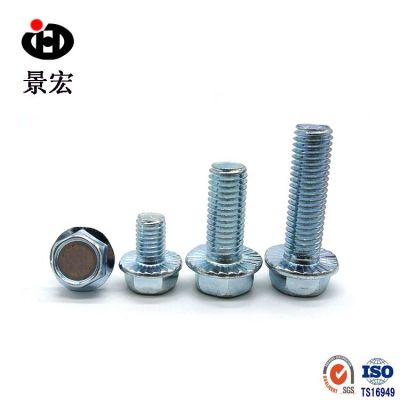 厂家销售蓝白锌美制/英制六角法兰面螺栓 凹脑带齿法兰螺栓1/4-20图2