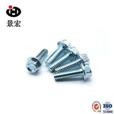 厂家销售蓝白锌美制/英制六角法兰面螺栓 凹脑带齿法兰螺栓1/4-20图5