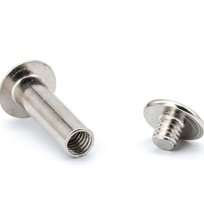 碳钢镀镍子母铆钉工字子母螺丝对锁账本钉子母钉相册菜谱柳 钉M3/4图2