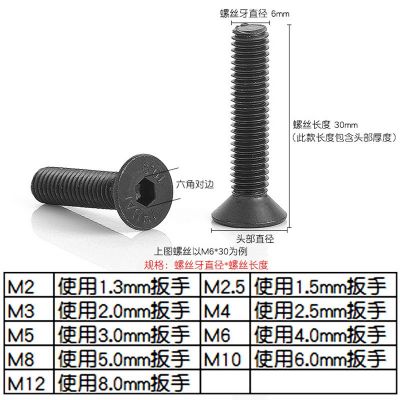 10.9级平头内六角螺丝高强度沉头内六角螺栓大平头螺钉M3/M4/M5图4